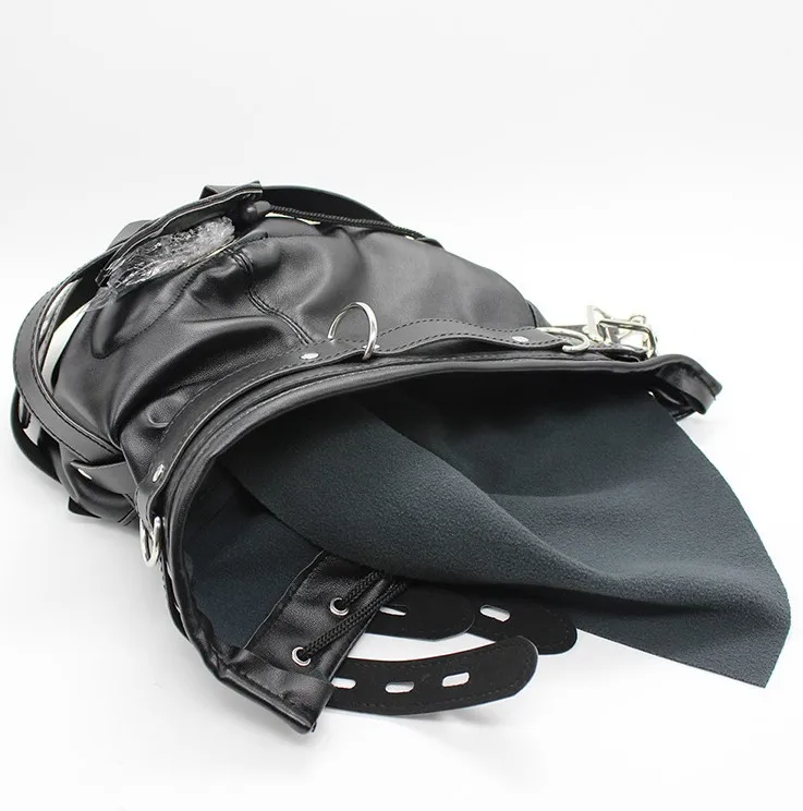 BDSM Fetish Bondage Gimp Hood Sensory Deprivation With Drool Pecker Gag Slave Bondage Sex Toys for Couples