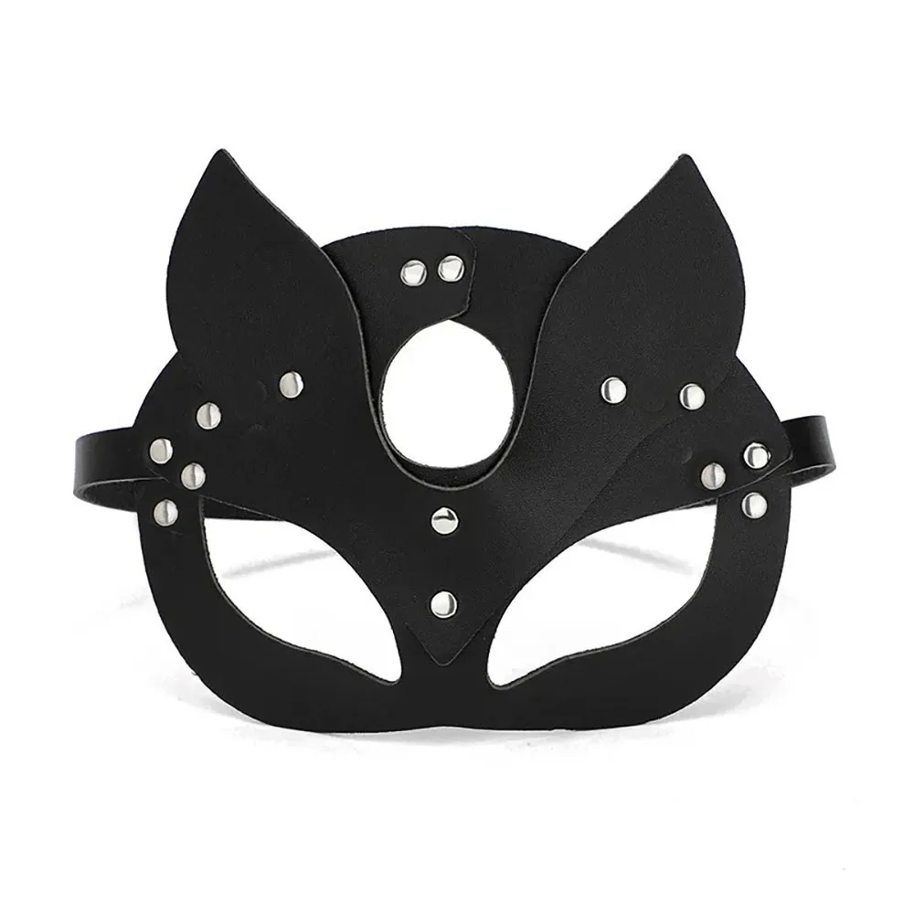 Women Sexy Mask Half Face Cosplay Leather Mask Party Mask Chain Harness Necklace Masquerade Ball Fancy Masks Punk Collar BDSM Women Sexy Mask Half Face Cosplay Leather Mask Party Mask Chain Harness Necklace Masquerade Ball Fancy Masks Punk Collar BDSM