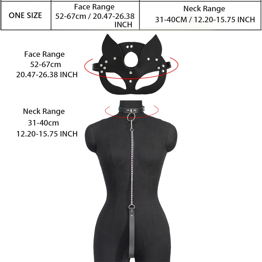 Women Sexy Mask Half Face Cosplay Leather Mask Party Mask Chain Harness Necklace Masquerade Ball Fancy Masks Punk Collar BDSM Women Sexy Mask Half Face Cosplay Leather Mask Party Mask Chain Harness Necklace Masquerade Ball Fancy Masks Punk Collar BDSM