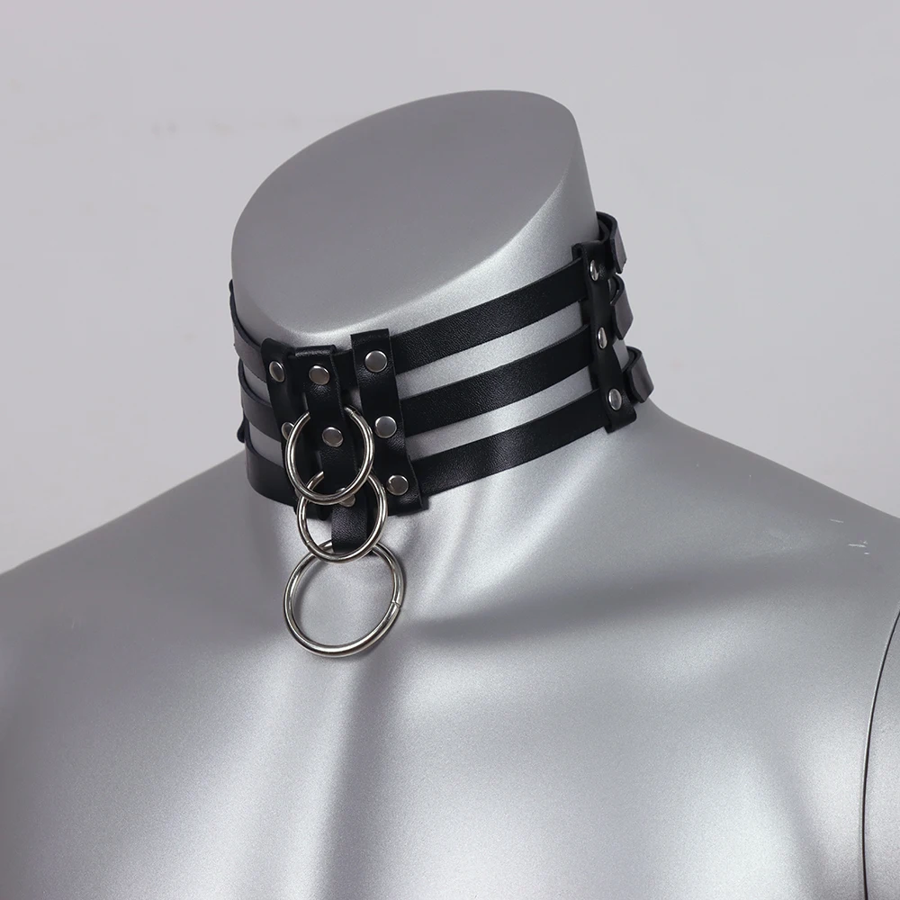 PU Leather Men Harness Handcuffs Gay Fetish Clubwear Costume Erotic Collar Festival Rave Wear Accessories Gothic Punk Bracelet