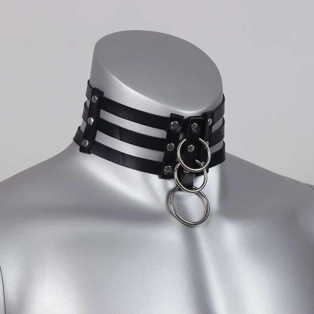 PU Leather Men Harness Handcuffs Gay Fetish Clubwear Costume Erotic Collar Festival Rave Wear Accessories Gothic Punk Bracelet