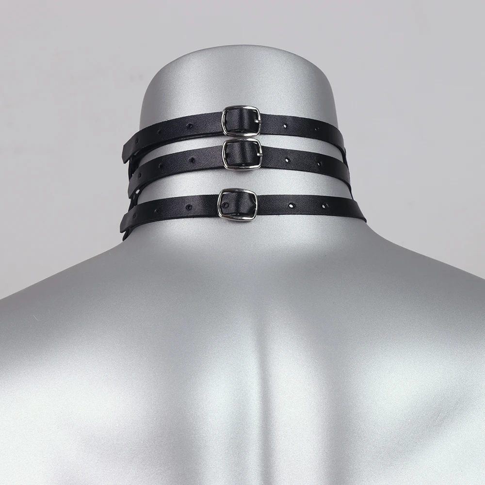 PU Leather Men Harness Handcuffs Gay Fetish Clubwear Costume Erotic Collar Festival Rave Wear Accessories Gothic Punk Bracelet