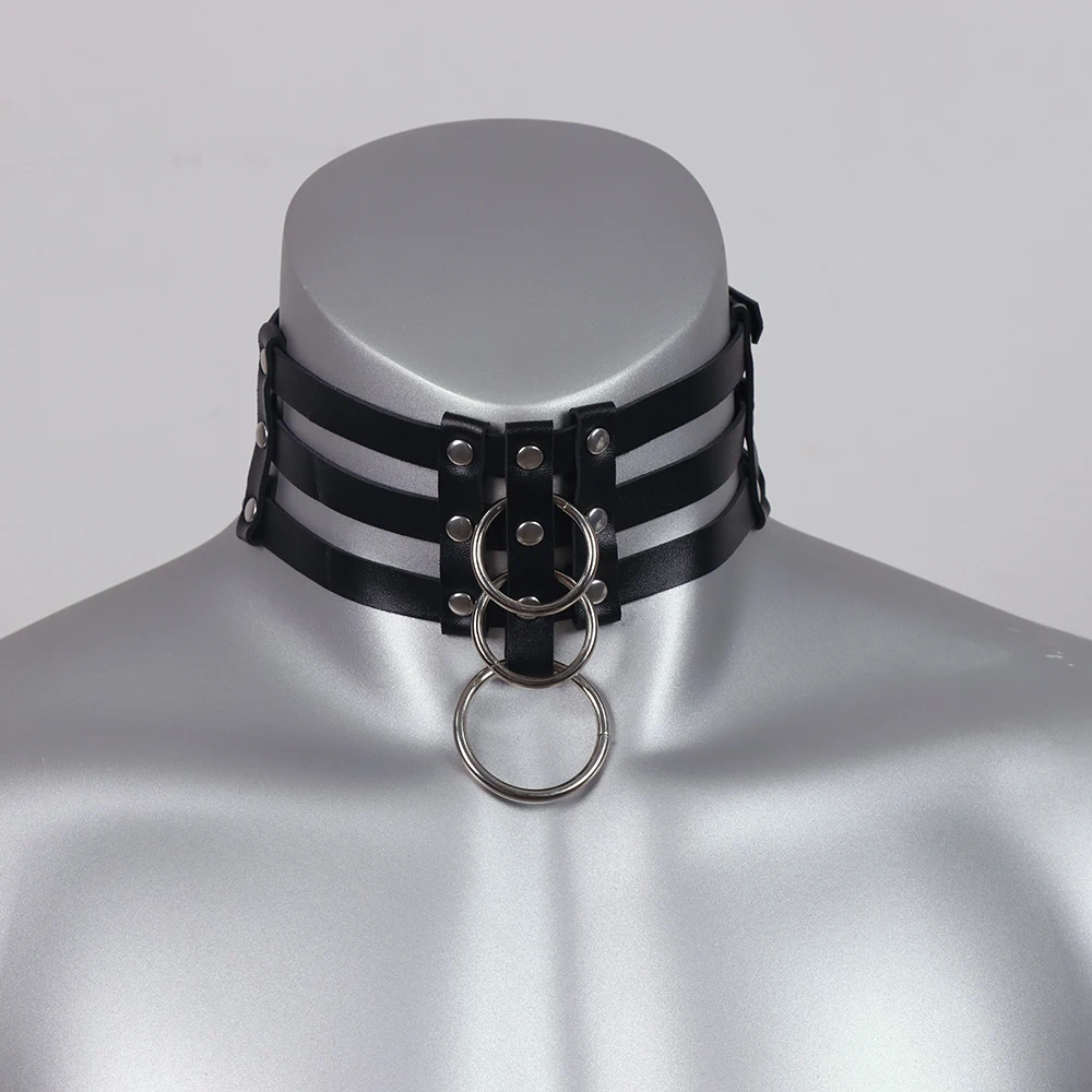 PU Leather Men Harness Handcuffs Gay Fetish Clubwear Costume Erotic Collar Festival Rave Wear Accessories Gothic Punk Bracelet