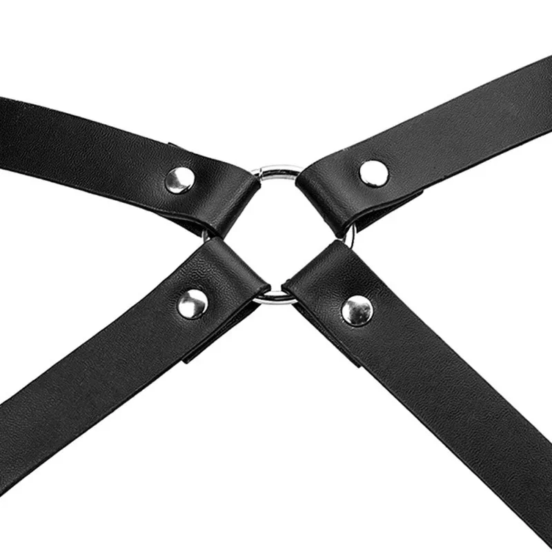 Women Thigh BDSM Belt with Cuffs Sexy Bondage Black PU Leather Harness Restraints Thigh Harness Submissive Gear Sex Clothing