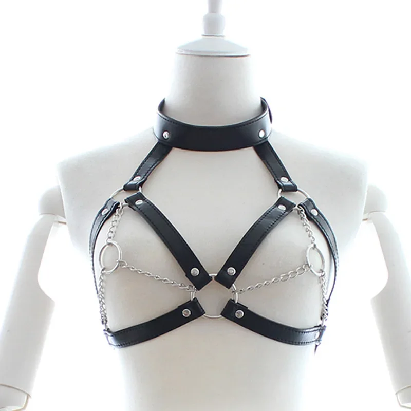 Women Thigh BDSM Belt with Cuffs Sexy Bondage Black PU Leather Harness Restraints Thigh Harness Submissive Gear Sex Clothing