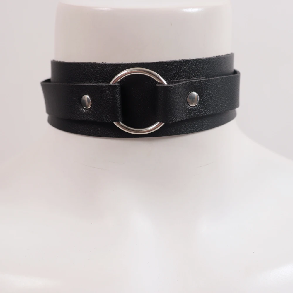 Gothic Square Buckle Choker Collar Harajuku Punk Necklace Women Girls Simple Black PU Leather Chocker Bar Body Jewelry Gifts