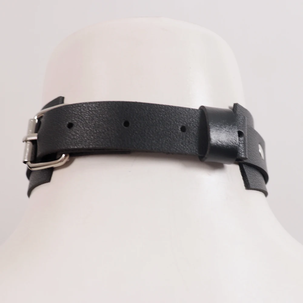Gothic Square Buckle Choker Collar Harajuku Punk Necklace Women Girls Simple Black PU Leather Chocker Bar Body Jewelry Gifts