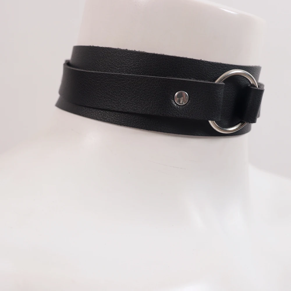 Gothic Square Buckle Choker Collar Harajuku Punk Necklace Women Girls Simple Black PU Leather Chocker Bar Body Jewelry Gifts