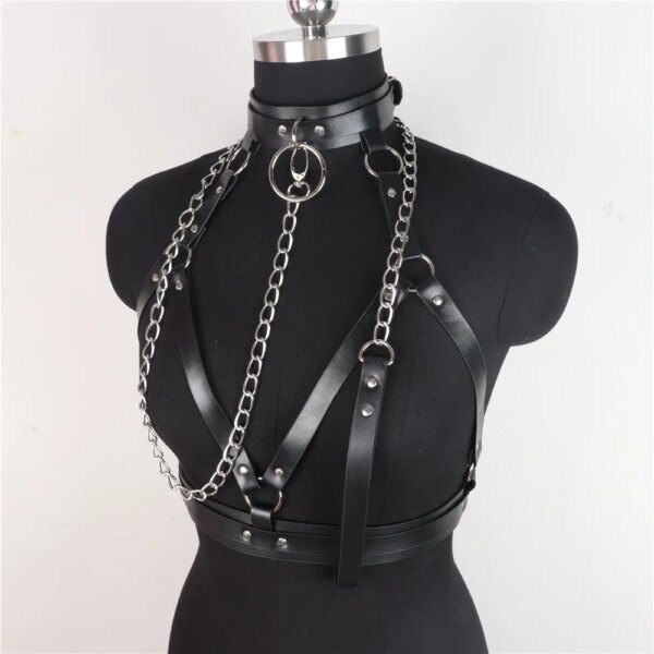UYEE PU Leather Choker Harness Women Goth Collar Leash For Girl Aesthetic Fashion Sexу Women's Lingiere Belt Exotic Accessories
