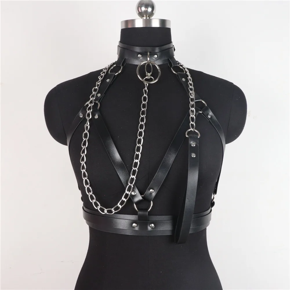 UYEE PU Leather Choker Harness Women Goth Collar Leash For Girl Aesthetic Fashion Sexу Women's Lingiere Belt Exotic Accessories