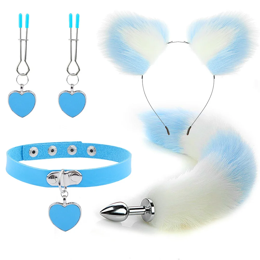 Anal Sex Toys for Women Fox Tail Butt Plug Sexy Plush Cat Ear Headband with Bells Necklace Set Massage Sex Toys Couples Cosplay Anal Sex Toys for Women Fox Tail Butt Plug Sexy Plush Cat Ear Headband with Bells Necklace Set Massage Sex Toys Couples Cosplay