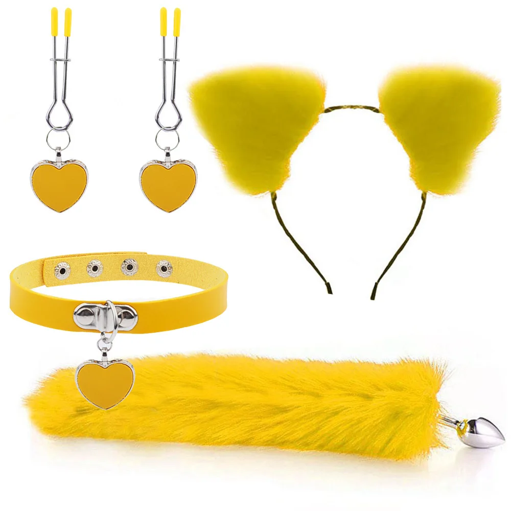Anal Sex Toys for Women Fox Tail Butt Plug Sexy Plush Cat Ear Headband with Bells Necklace Set Massage Sex Toys Couples Cosplay Anal Sex Toys for Women Fox Tail Butt Plug Sexy Plush Cat Ear Headband with Bells Necklace Set Massage Sex Toys Couples Cosplay