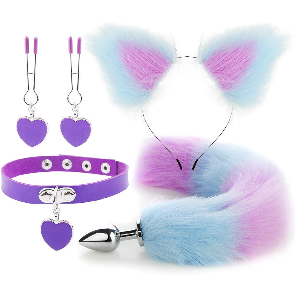 Anal Sex Toys for Women Fox Tail Butt Plug Sexy Plush Cat Ear Headband with Bells Necklace Set Massage Sex Toys Couples Cosplay Anal Sex Toys for Women Fox Tail Butt Plug Sexy Plush Cat Ear Headband with Bells Necklace Set Massage Sex Toys Couples Cosplay
