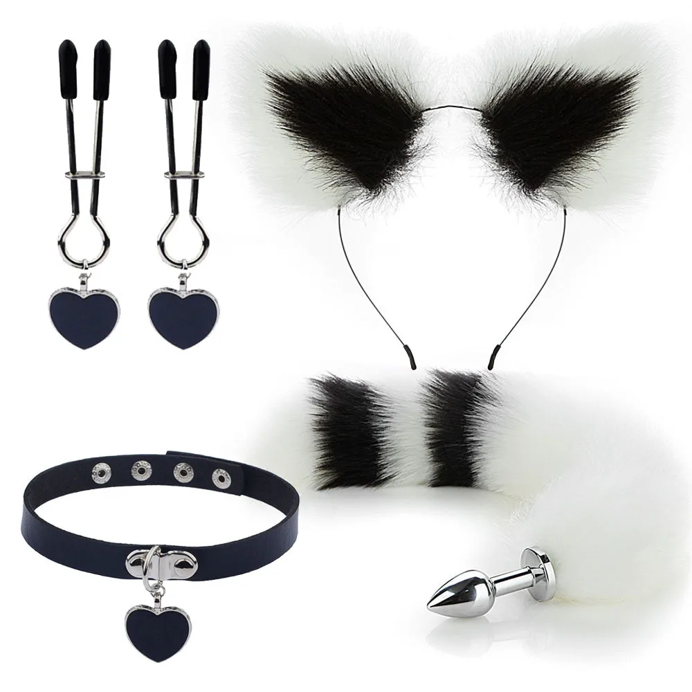 Anal Sex Toys for Women Fox Tail Butt Plug Sexy Plush Cat Ear Headband with Bells Necklace Set Massage Sex Toys Couples Cosplay Anal Sex Toys for Women Fox Tail Butt Plug Sexy Plush Cat Ear Headband with Bells Necklace Set Massage Sex Toys Couples Cosplay