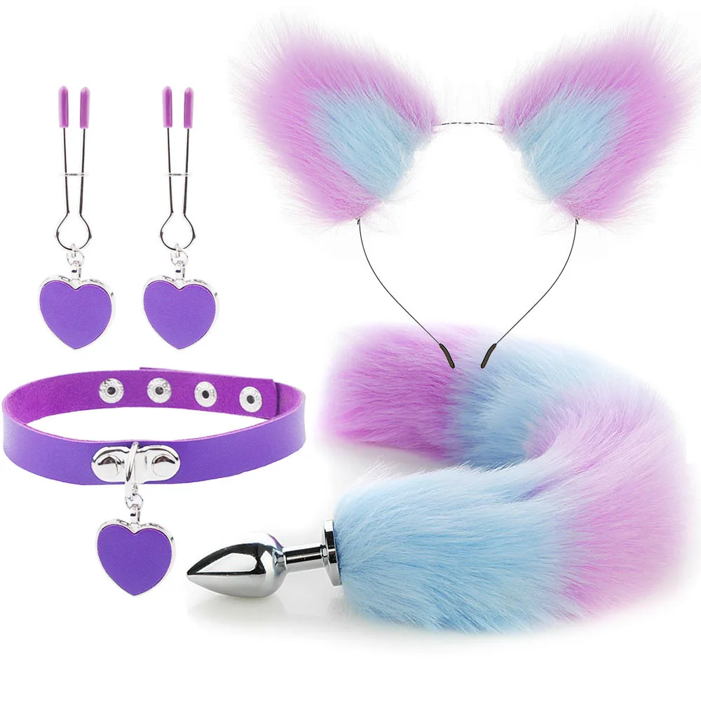 Anal Sex Toys for Women Fox Tail Butt Plug Sexy Plush Cat Ear Headband with Bells Necklace Set Massage Sex Toys Couples Cosplay Anal Sex Toys for Women Fox Tail Butt Plug Sexy Plush Cat Ear Headband with Bells Necklace Set Massage Sex Toys Couples Cosplay