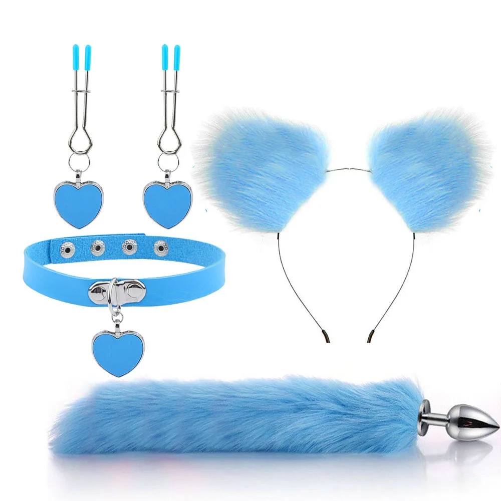 Anal Sex Toys for Women Fox Tail Butt Plug Sexy Plush Cat Ear Headband with Bells Necklace Set Massage Sex Toys Couples Cosplay Anal Sex Toys for Women Fox Tail Butt Plug Sexy Plush Cat Ear Headband with Bells Necklace Set Massage Sex Toys Couples Cosplay