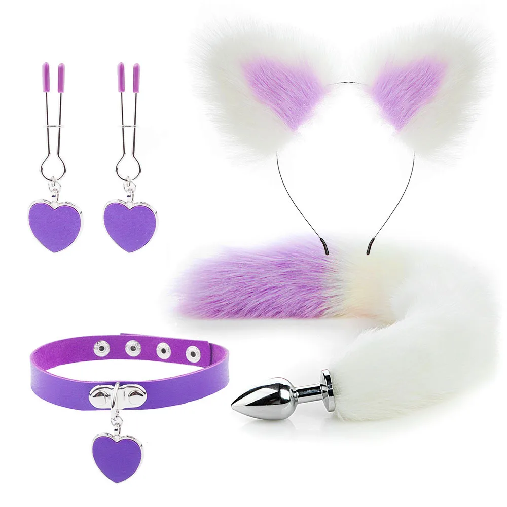 Anal Sex Toys for Women Fox Tail Butt Plug Sexy Plush Cat Ear Headband with Bells Necklace Set Massage Sex Toys Couples Cosplay Anal Sex Toys for Women Fox Tail Butt Plug Sexy Plush Cat Ear Headband with Bells Necklace Set Massage Sex Toys Couples Cosplay