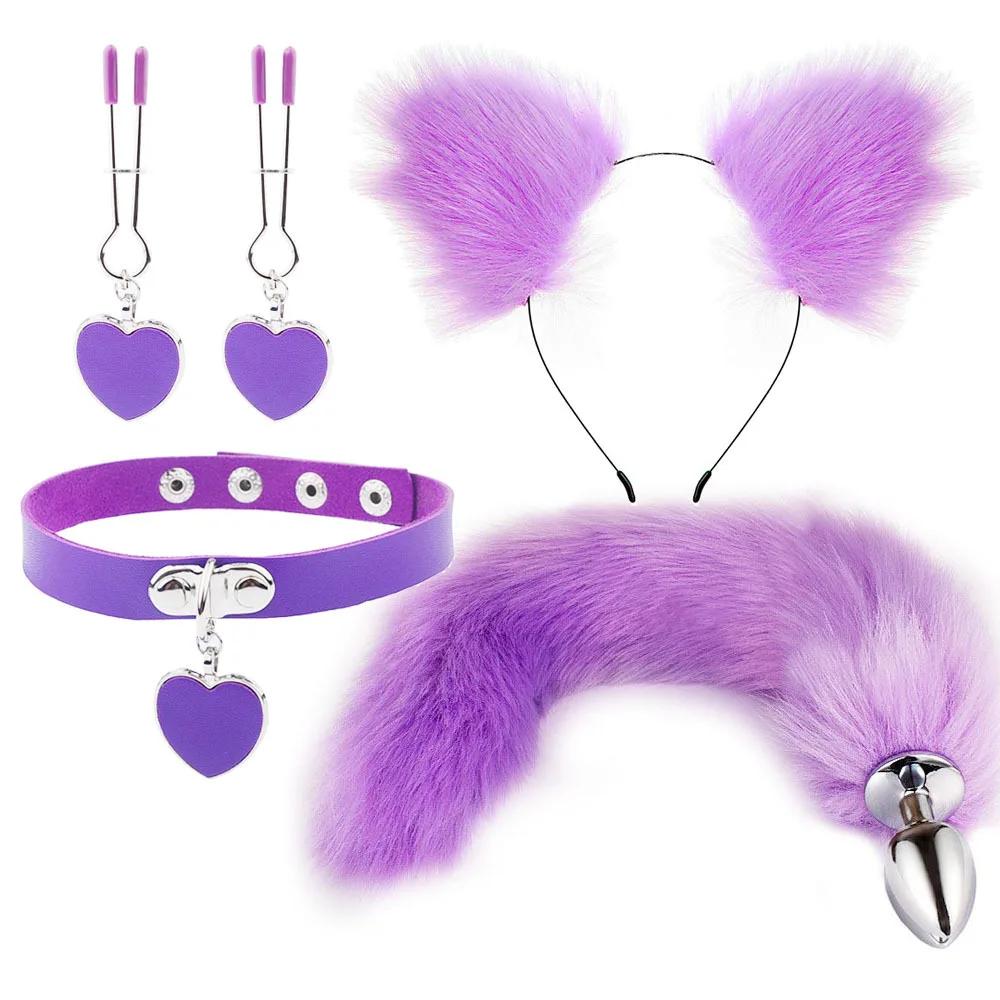 Anal Sex Toys for Women Fox Tail Butt Plug Sexy Plush Cat Ear Headband with Bells Necklace Set Massage Sex Toys Couples Cosplay Anal Sex Toys for Women Fox Tail Butt Plug Sexy Plush Cat Ear Headband with Bells Necklace Set Massage Sex Toys Couples Cosplay