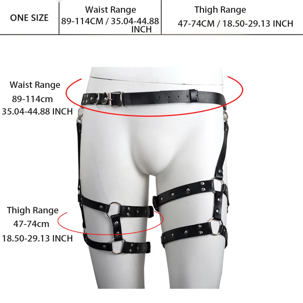 Man Leather Leg Harness Adjustable Fetish Gay Clothing Sexual Body Bdsm Bondage Cage Harness Belts Slave Rave Costumes for Sex