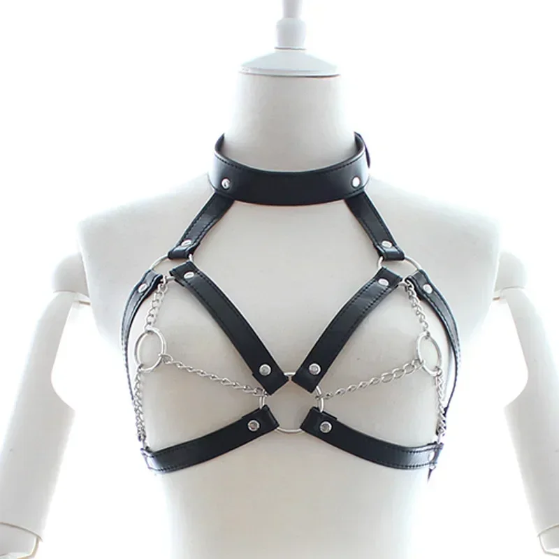 Women Porn Leg Harness PU Leather Sexy Lingerie Bdsm Bondage Wear Thigh Garter Belt Straps Gothic Fetish Clothing Sex Accessorie