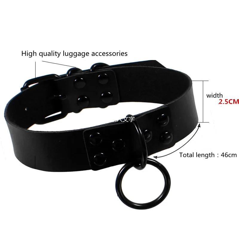 Woman Punk Gothic Sexy PU Leather Sex Collar Bondage Necklace Slave Leash Steel Chain Rivet Choker Dog Chain Punish Adult Games Woman Punk Gothic Sexy PU Leather Sex Collar Bondage Necklace Slave Leash Steel Chain Rivet Choker Dog Chain Punish Adult Games