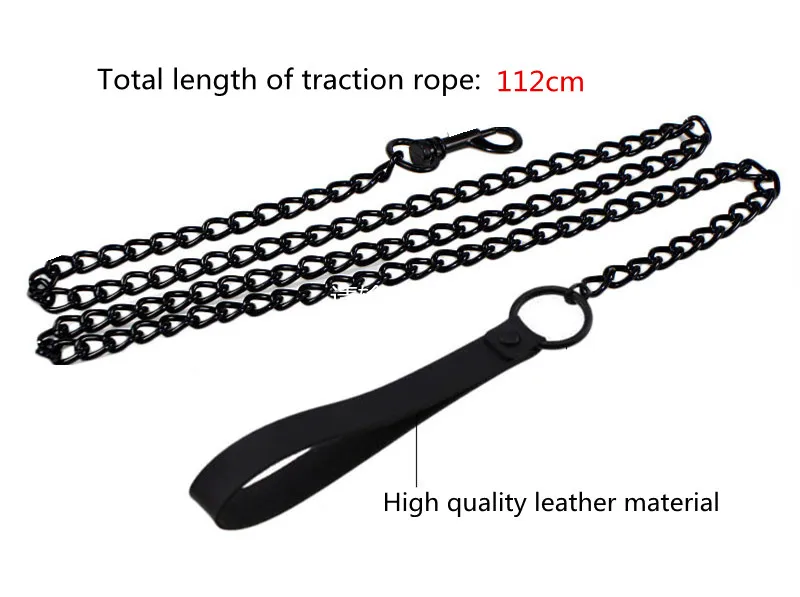 Woman Punk Gothic Sexy PU Leather Sex Collar Bondage Necklace Slave Leash Steel Chain Rivet Choker Dog Chain Punish Adult Games Woman Punk Gothic Sexy PU Leather Sex Collar Bondage Necklace Slave Leash Steel Chain Rivet Choker Dog Chain Punish Adult Games