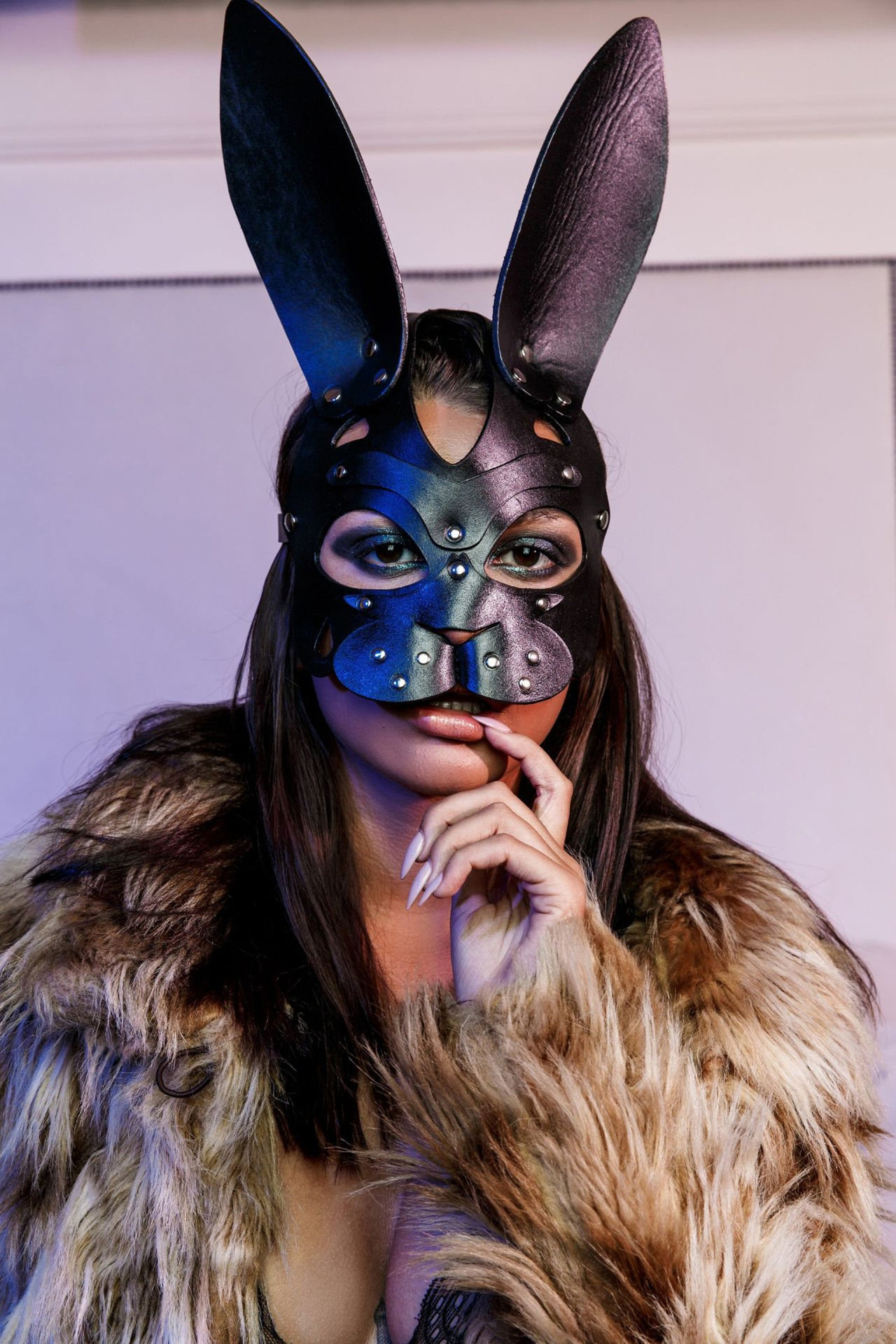 Women Sexy Mask Half Face Cosplay Leather Mask Party Mask Chain Harness Necklace Masquerade Ball Fancy Masks Punk Collar BDSM Women Sexy Mask Half Face Cosplay Leather Mask Party Mask Chain Harness Necklace Masquerade Ball Fancy Masks Punk Collar BDSM
