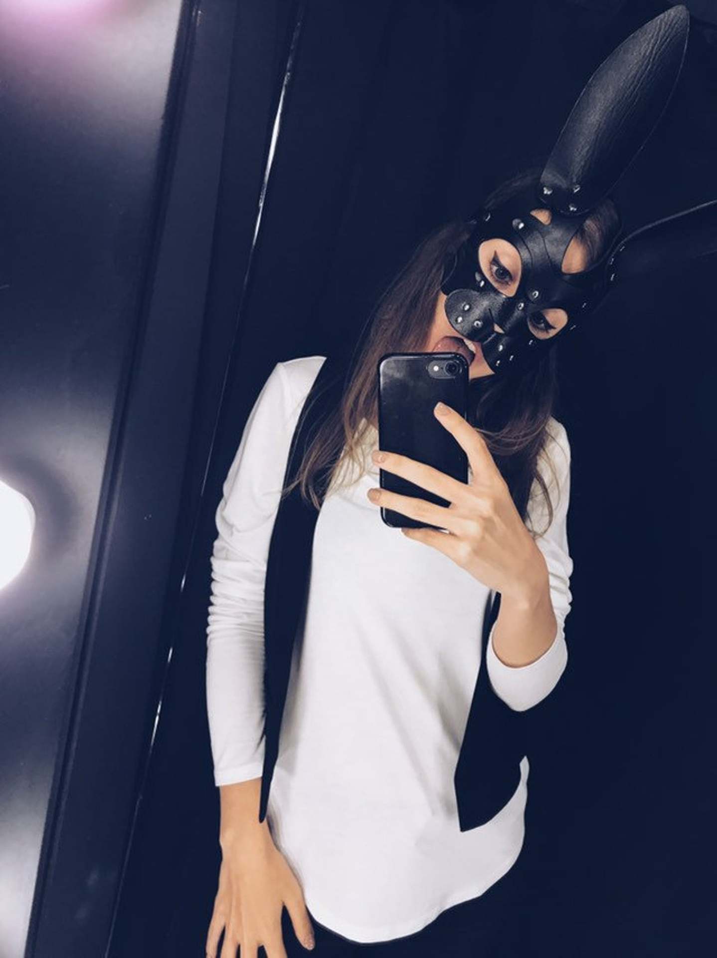 Women Sexy Mask Half Face Cosplay Leather Mask Party Mask Chain Harness Necklace Masquerade Ball Fancy Masks Punk Collar BDSM Women Sexy Mask Half Face Cosplay Leather Mask Party Mask Chain Harness Necklace Masquerade Ball Fancy Masks Punk Collar BDSM