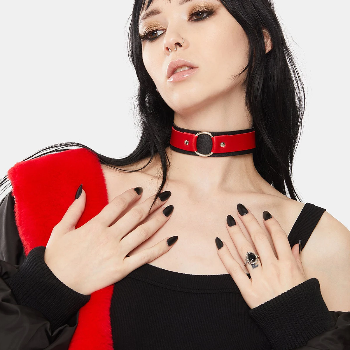 Fetish Rope Choker Collar Necklace for Women Bdsm Leather Choker Women Rivets Choker Ring Choker Harajuku Exotic Accessorie Fetish Rope Choker Collar Necklace for Women Bdsm Leather Choker Women Rivets Choker Ring Choker Harajuku Exotic Accessorie