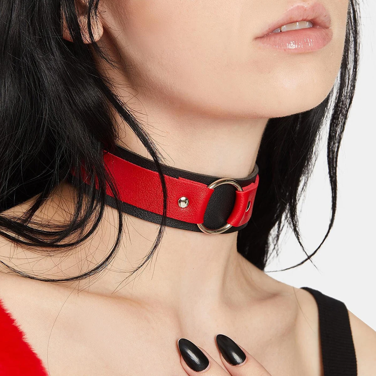 Fetish Rope Choker Collar Necklace for Women Bdsm Leather Choker Women Rivets Choker Ring Choker Harajuku Exotic Accessorie Fetish Rope Choker Collar Necklace for Women Bdsm Leather Choker Women Rivets Choker Ring Choker Harajuku Exotic Accessorie