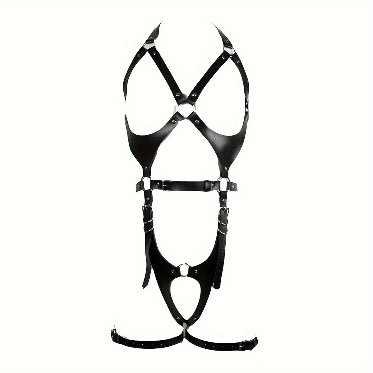 Women Erotic Harness Set Leather Sexy Bdsm Collar Leg Bra Body Garter Belt Bondage Set Lingerie Adjustable 18 Porn Toys Clothing