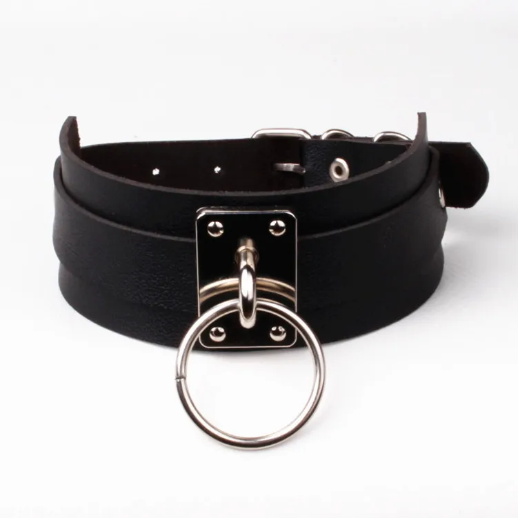 Sexy Women Choker Bondage Necklace Leather Cosplay Bdsm Hot Slave Collar Erotic Neck Belt 18 Gey Femme Cuff Fetish Game Ornament