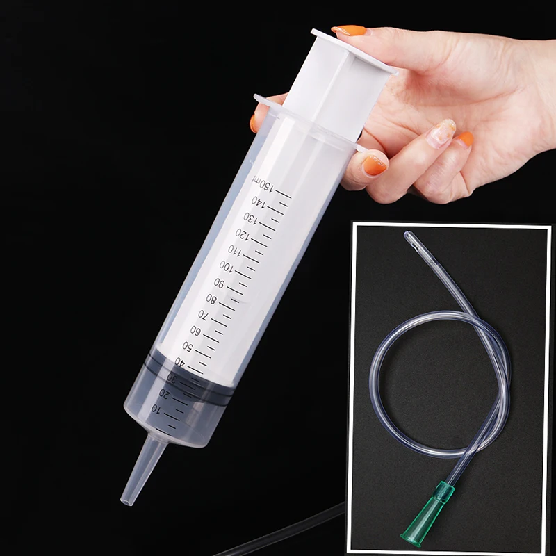 Reusable 150ML Large Lube Syringe Launcher&Catheter Tube,Vaginal Anus Douche Enema, Anal Sex Bdsm Adult Game