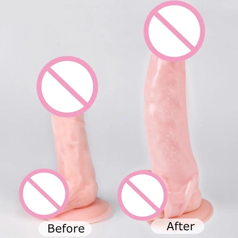 FXINBA 14-27cm Realistic Penis Sleeve Extender Cock Sleeve Dick Enlargement Delay Ejaculation Reusable Condom Men Sex Toys FXINBA 14-27cm Realistic Penis Sleeve Extender Cock Sleeve Dick Enlargement Delay Ejaculation Reusable Condom Men Sex Toys