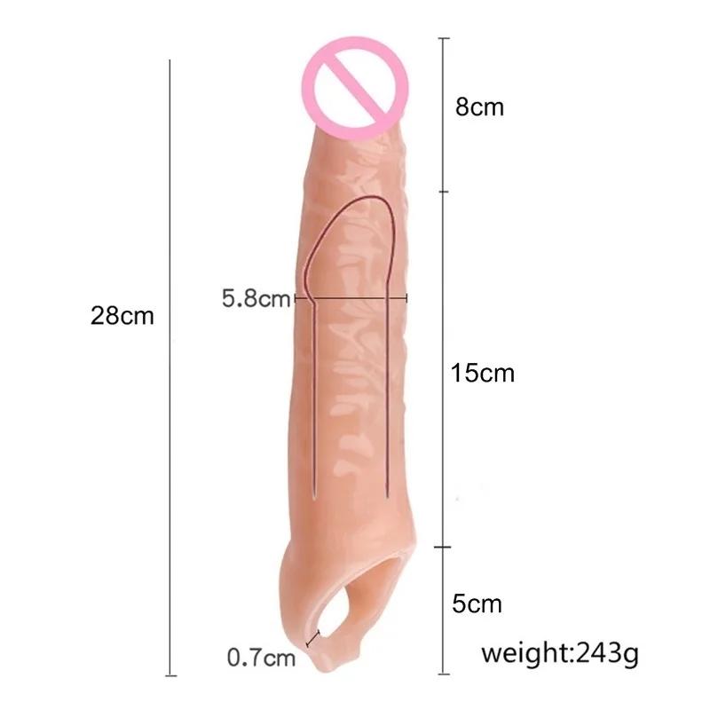 FXINBA 14-27cm Realistic Penis Sleeve Extender Cock Sleeve Dick Enlargement Delay Ejaculation Reusable Condom Men Sex Toys FXINBA 14-27cm Realistic Penis Sleeve Extender Cock Sleeve Dick Enlargement Delay Ejaculation Reusable Condom Men Sex Toys