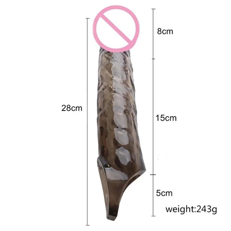 FXINBA 14-27cm Realistic Penis Sleeve Extender Cock Sleeve Dick Enlargement Delay Ejaculation Reusable Condom Men Sex Toys