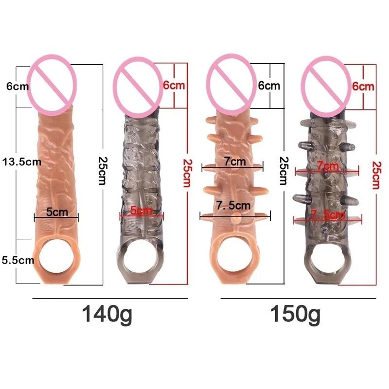 FXINBA 14-27cm Realistic Penis Sleeve Extender Cock Sleeve Dick Enlargement Delay Ejaculation Reusable Condom Men Sex Toys FXINBA 14-27cm Realistic Penis Sleeve Extender Cock Sleeve Dick Enlargement Delay Ejaculation Reusable Condom Men Sex Toys