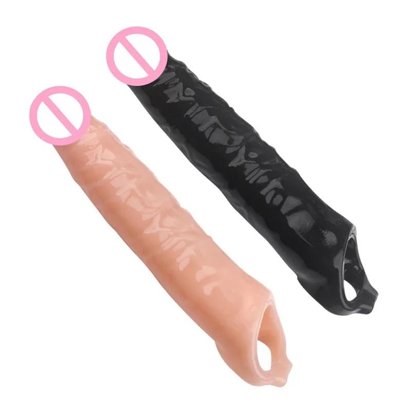 FXINBA 14-27cm Realistic Penis Sleeve Extender Cock Sleeve Dick Enlargement Delay Ejaculation Reusable Condom Men Sex Toys FXINBA 14-27cm Realistic Penis Sleeve Extender Cock Sleeve Dick Enlargement Delay Ejaculation Reusable Condom Men Sex Toys
