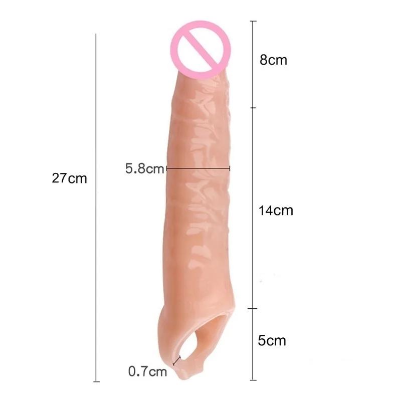 FXINBA 14-27cm Realistic Penis Sleeve Extender Cock Sleeve Dick Enlargement Delay Ejaculation Reusable Condom Men Sex Toys FXINBA 14-27cm Realistic Penis Sleeve Extender Cock Sleeve Dick Enlargement Delay Ejaculation Reusable Condom Men Sex Toys