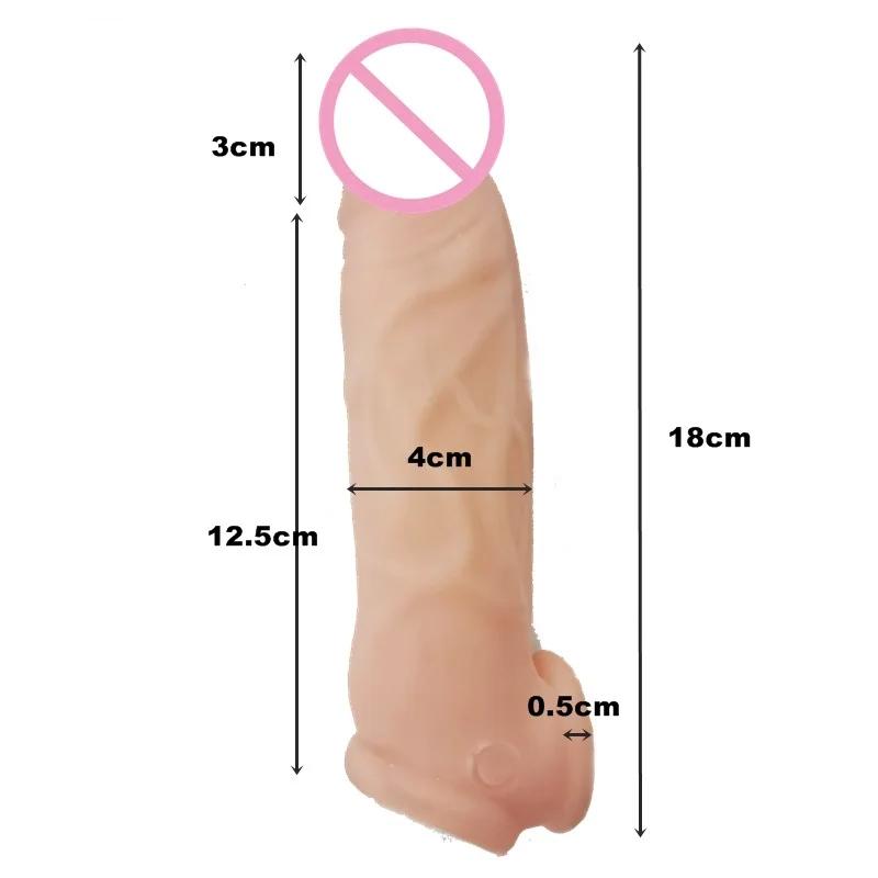 FXINBA New Realistic Penis Sleeve Extender Cock Sleeve Dick Enlargement Delay Ejaculation Reusable Condom Adult Sex Toys For Men