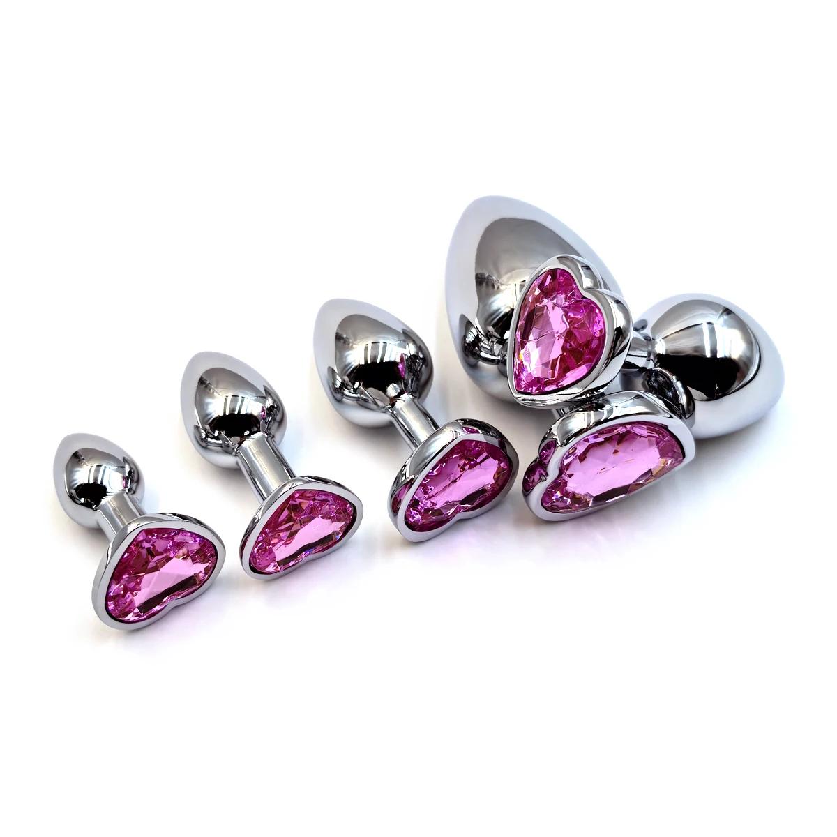Heart Base Mini Smooth Metal Anal Plug Beginner Butt Plug Masturbation Stimulator Tool Sex Massager Adult Sex Toys For Man Women