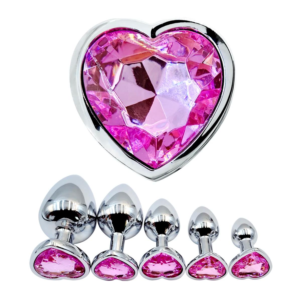 Heart Base Mini Smooth Metal Anal Plug Beginner Butt Plug Masturbation Stimulator Tool Sex Massager Adult Sex Toys For Man Women