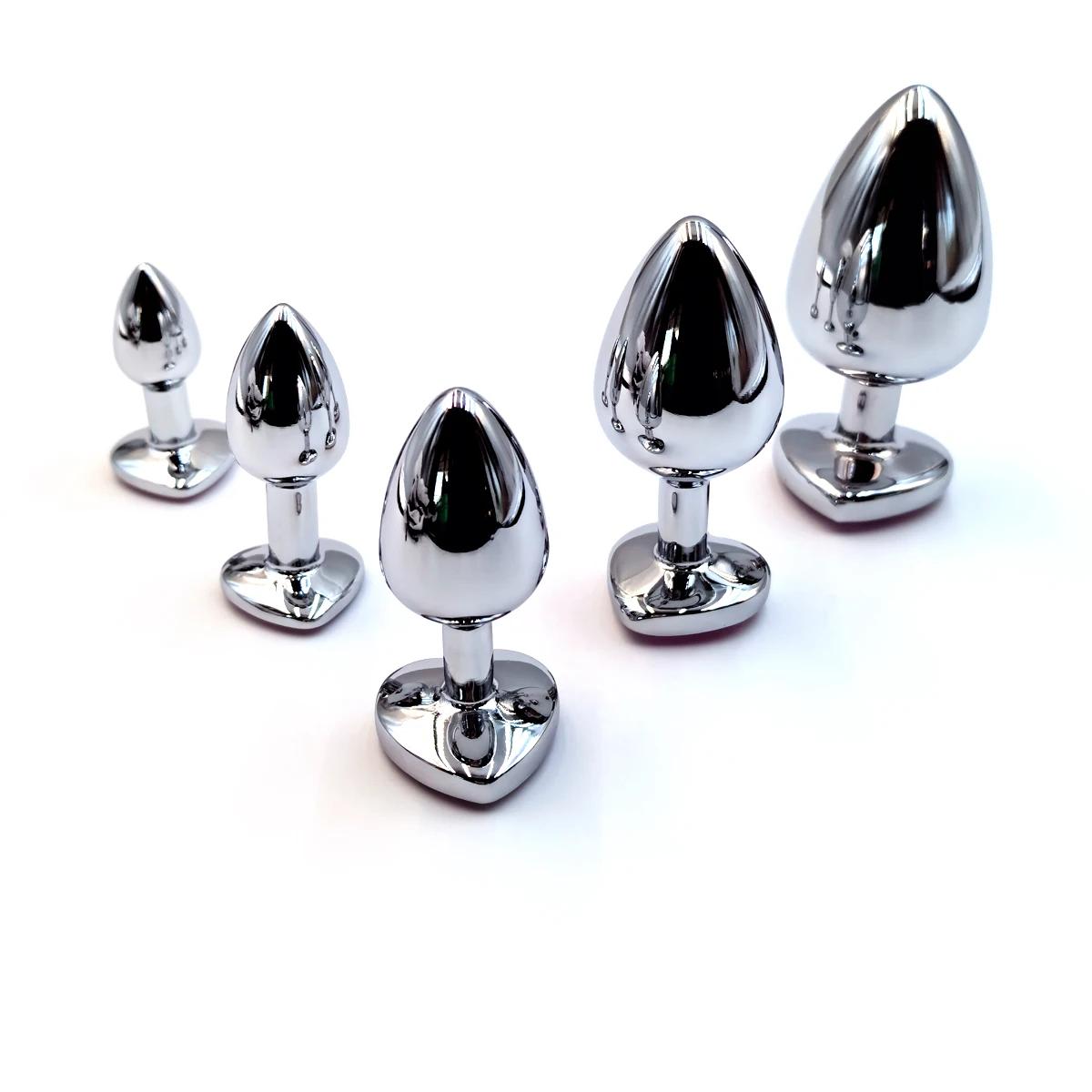 Heart Base Mini Smooth Metal Anal Plug Beginner Butt Plug Masturbation Stimulator Tool Sex Massager Adult Sex Toys For Man Women