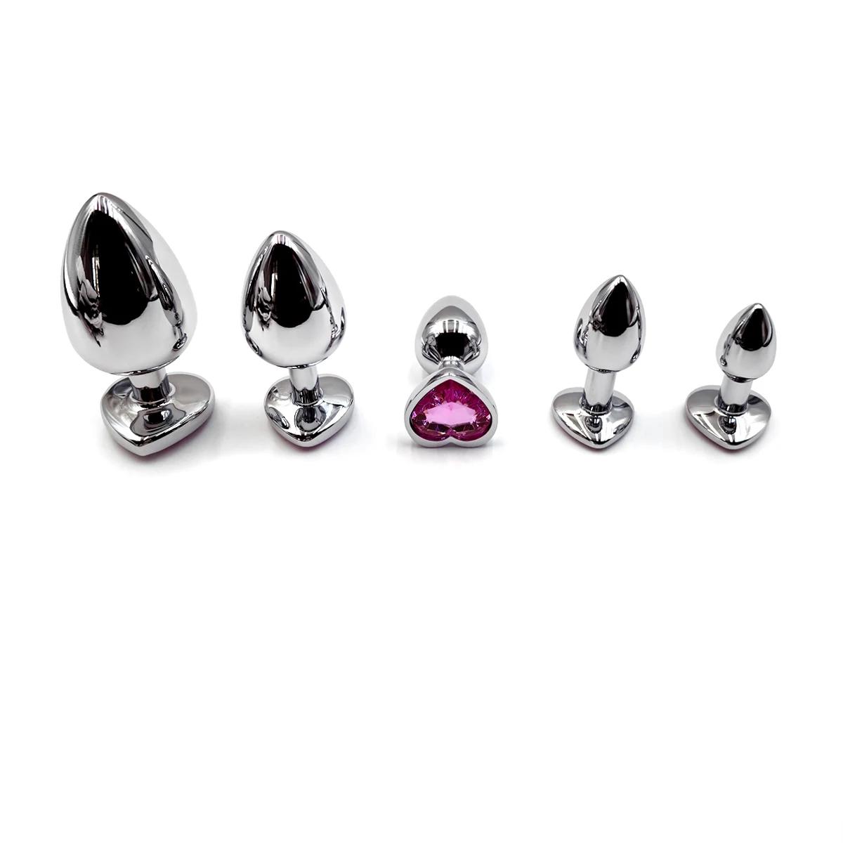 Heart Base Mini Smooth Metal Anal Plug Beginner Butt Plug Masturbation Stimulator Tool Sex Massager Adult Sex Toys For Man Women